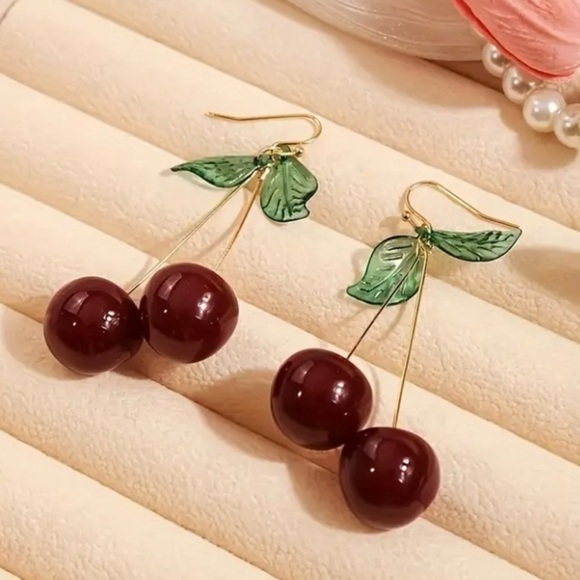 ✨Anthropologie Lenore Cherry Drop Earrings - Picture 2 of 5